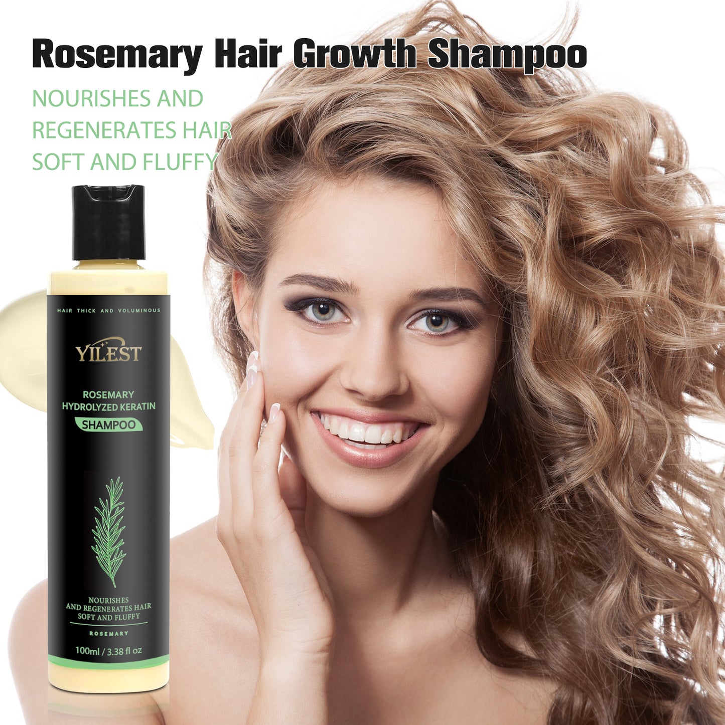Rosemary Hair Growth Shampoo with Hydrolyzed Keratin for Thicker, Stronger-Looking Hair