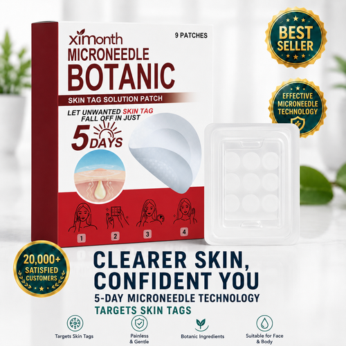 🌟XiMonth MICRONEEDLEBOTANIC SKIN TAG SOLUTION PATCH  InvisibleFace & Body Patches for RaisedMoles, Acne, Flat Warts & SkinTags -Helps Improve theAppearance of Wrinkles, Scars &Blemishes